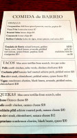 Barrio North Beach menu