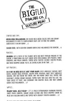 The Big Flat Pancake Co. menu