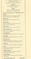 Chai's Asian Bistro menu