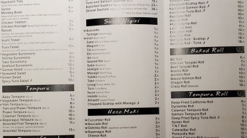 Sushi Langford menu