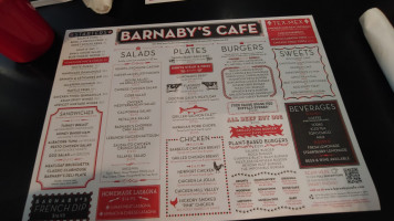Baby Barnaby's Café menu