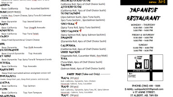 Sushi Park menu