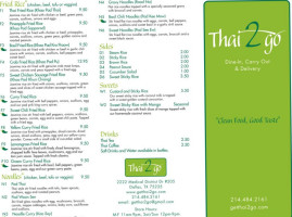 Thai2go menu