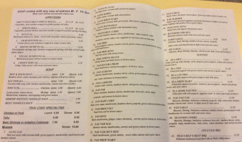 Thai Chef menu