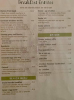 Cedaredge Creekside Cafe menu