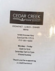 Cedar Creek Farm Market menu