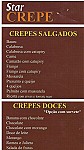 Star Crepes menu