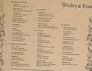 Wesley Rose Lobby menu