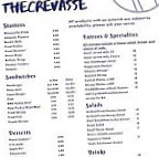 Crevasse menu