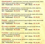Estoril menu