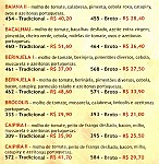 Estoril menu