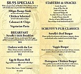 Scruffy Murphys menu