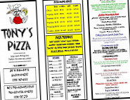Tony's Pizza Lindsay menu