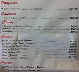 Bookafé menu