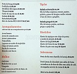 Bar Brasília menu