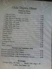 Olde Thyme Diner menu