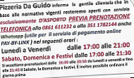 Pizzeria Da Guido menu