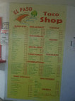 El Paso Taco Shop menu
