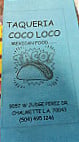 Taqueria Coco Loco menu
