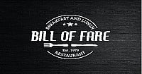 Bill Of Fare