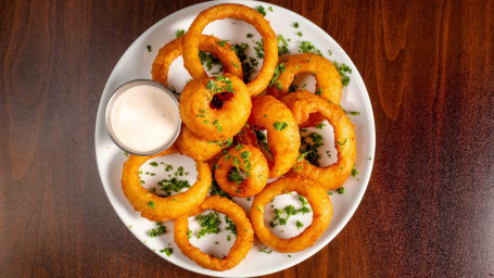 Onion Rings, Homemade Spicy Sauce