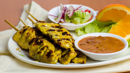 1. Chicken Satay (5 Pieces)