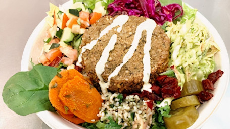 Baked Falafel Burger Bowl