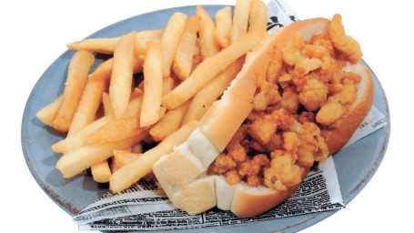 Fresh Fried Clam Strip Roll And Chips