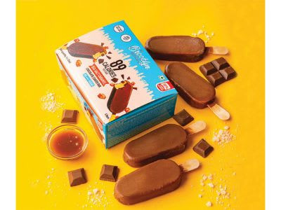 Barras De Sorvete Com Cobertura De Chocolate Ao Leite Com Caramelo E Sal Marinho Embalagem Múltipla 4 X 55 Ml