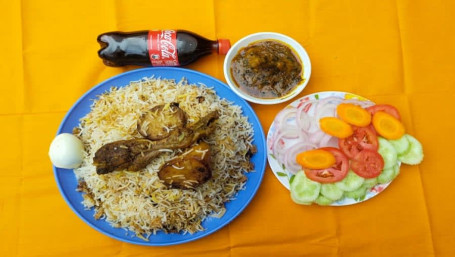 Chicken Biryani (1 Plate), Butter Chicken Masala (2 Pcs) And 1 Pc Coke/Thumsup (250 Ml)