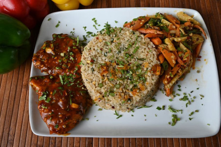 Peri Peri Chicken With Brown Rice And Veg