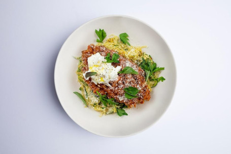 Spaghetti Squash Zucchini “Bolognese”