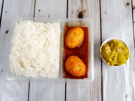 Rice Sabji Egg (2 Pcs) Curry Combo