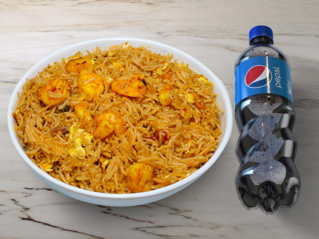 Prawn Biryani (Half Plate) Pepsi 600 Ml Bottle