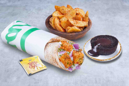 Queijo Derretido Paneer Wrap Refeição Choco Lava