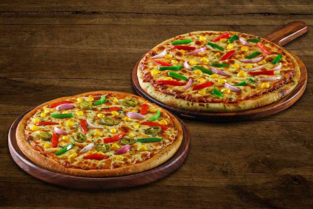 Duas Combinações Clássicas De Pizza Média Vegetariana.