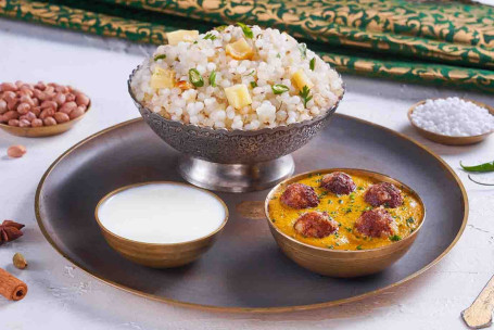 Sabudana Khichdi Com Malai Kofta Curry Mini Thali