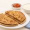 Veggie Stuffed Paratha With Curd And Pickle