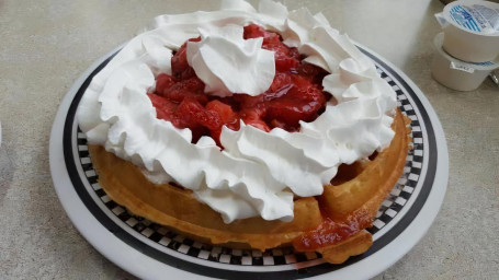 Strawberry And Whip Cream Waffle