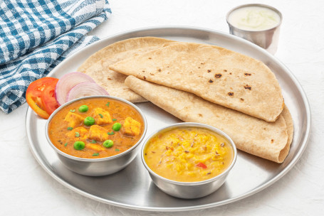 Matar Paneer And Homestyle Dal Tadka Meal