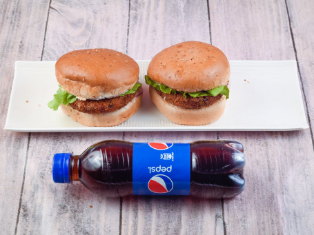 2 Veg Burger Pepsi 250 Ml
