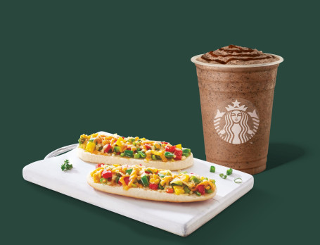 Tall Java Chip Frappuccino Com Chilli Cheese Toast.