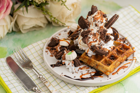 Oreo Cookie And Cream Waffle