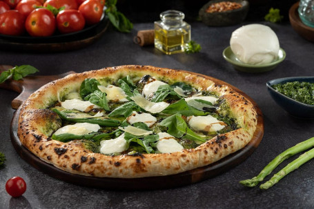 Naples Asparagus, Burrata Rocket Pizza