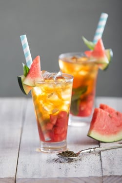 Watermelon And Basil Iced Tea