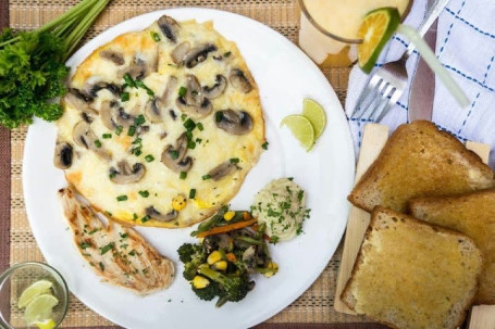 Cheesy Shroom Omelette (2 Eggs)