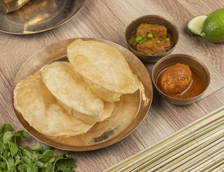 Luchi (3Pcs) With Alu Dum(100 Gm) And Egg Kosha (1Pc)