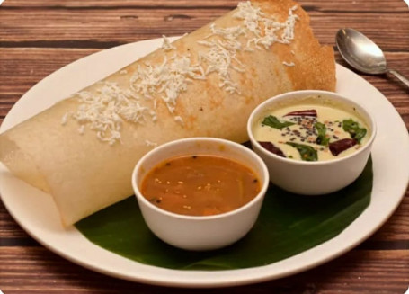 Paneer Plain Dosa (Served With Coconut Chutney And Sambar)