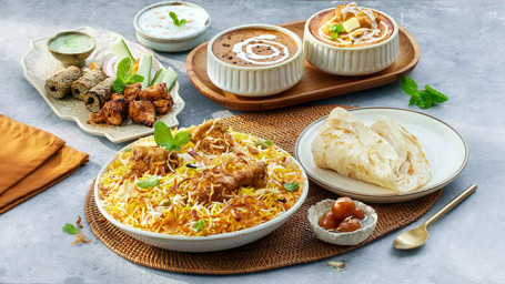 Shahi Frango Arroz Indiano Thali