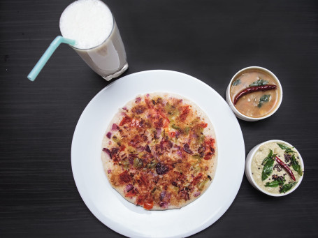 Mixed Uttapam 1 Glass Lassi Combo